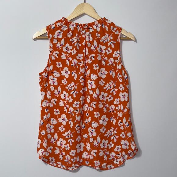 Zac & Rachel floral orange blouse women’s size petite medium - Picture 2 of 6